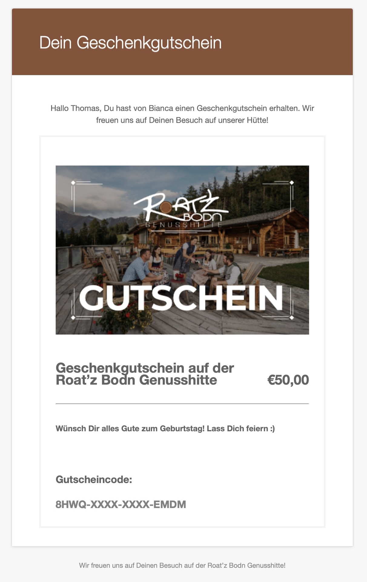 Roatz Bodn Gutschein Sommer